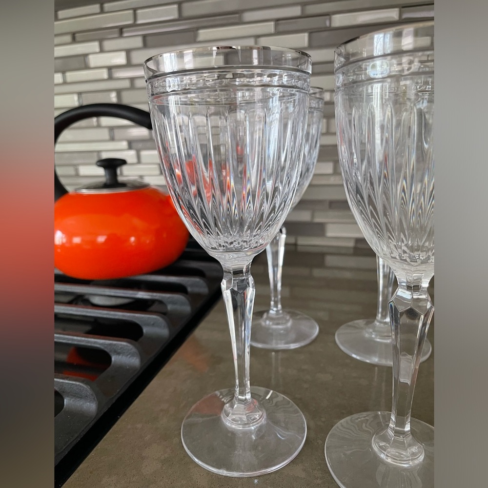 Waterford Hanover platinum crystal water/wine glasses - Set of 8